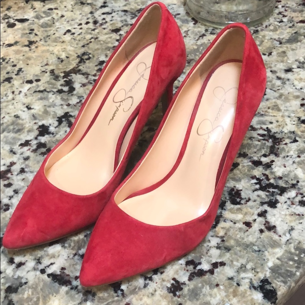 Red Jessica Simpson heels